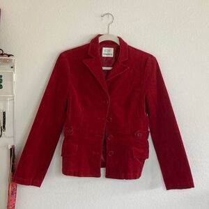 C2c Cedosce Corduroy Blazer Jacket Red Burgundy XS